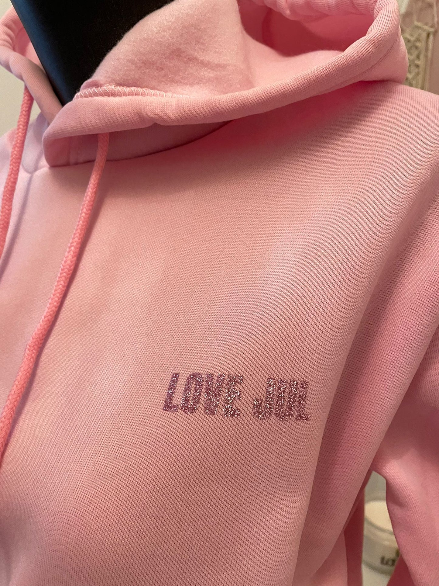 Sweat LOVE jul rose paillettes